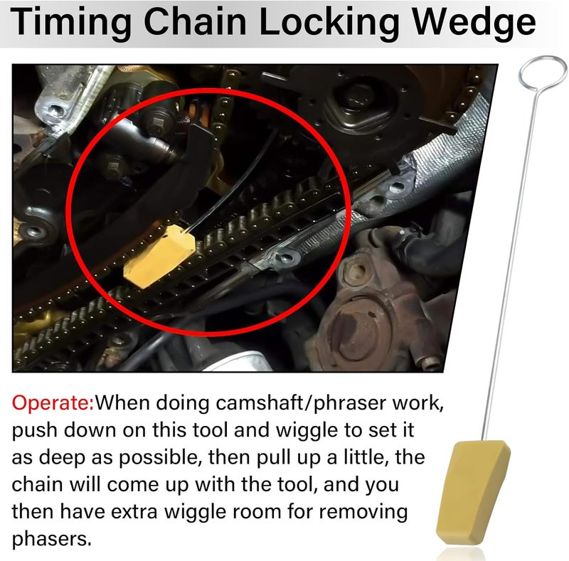 TESHITVLOG Replace Engine Cam Tool Set, Cam Phaser Locking Tool & Timing Chain Locking Wedge Tool Compatible with Ford 4.6L/5.4L/6.8L 3V Engines, Mercury 5.4L/4.6L 3V Engines, Navigator, Mustang - Image 5